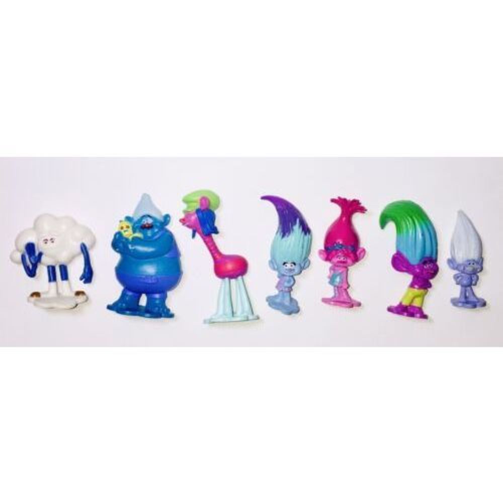 7 Pcs Movie Trolls Poppy Branch Figures DJ Suki Biggie Cake Topper Doll Toy